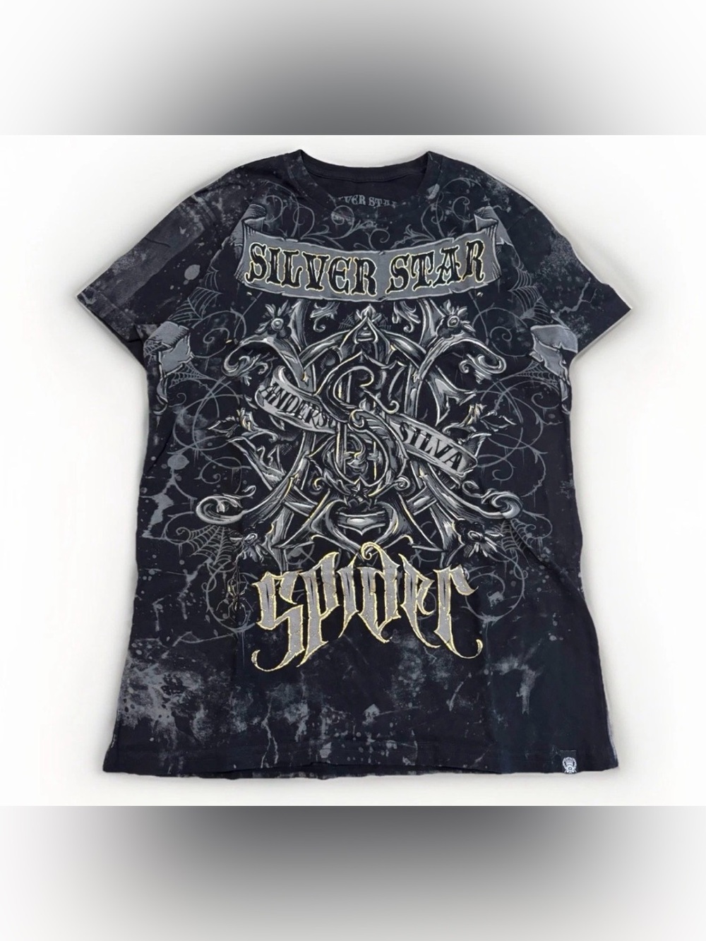 Silver Star Anderson Silva Spider T-Shirt Size Medium AOP UFC Tee MMA Merch